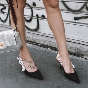Dior Black Slingback Heels